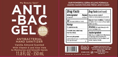 Image Description (Antibac Gel Hand Sanitizer Vanilla Almond Scented 350 mL 65 Vv)